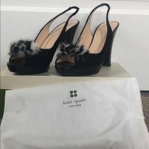 Kate Spade Galore Black/Glitter slingback